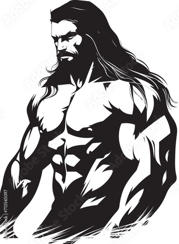 Wallpaper Mural Prowess in Mane Vector Logo of Muscular Bodybuilder Flowing Force Long Haired Fitness Icon Design Torontodigital.ca