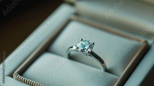 Diamond engagement ring isolated in box