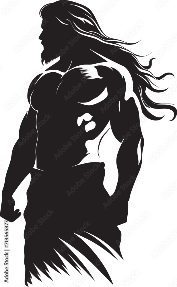 Ripped Resilience Long Haired Bodybuilder Vector Emblem Manes of Might Muscular Bodybuilder Logo Design Ripped Resilience Long Haired Bodybuilder Vector Emblem Manes of Might Muscular Bodybuilder Logo Design