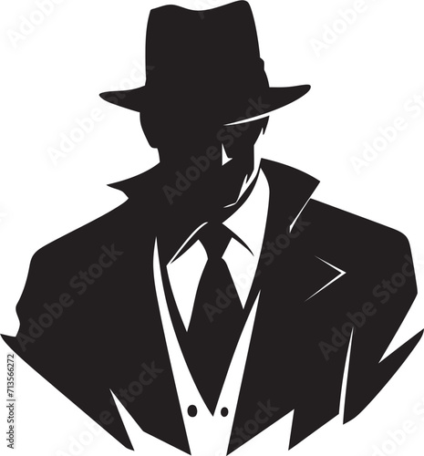 Tailored Tyranny Emblem of Mafia Boss Attire Sharp Dressed Shadows Vector Logo Design for Mafia
