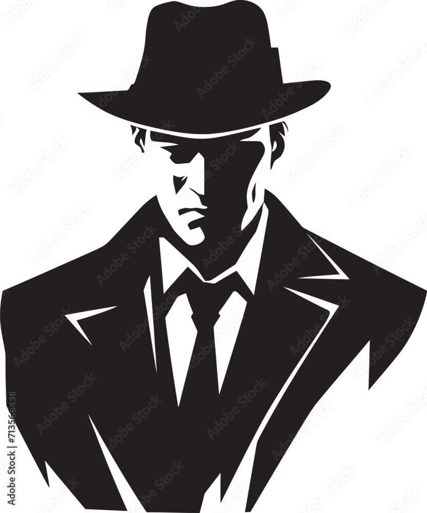 Organized Crime Elegance Suit and Hat Symbol Mobster Monarchy Mafia Suit and Hat Logo Organized Crime Elegance Suit and Hat Symbol Mobster Monarchy Mafia Suit and Hat Logo