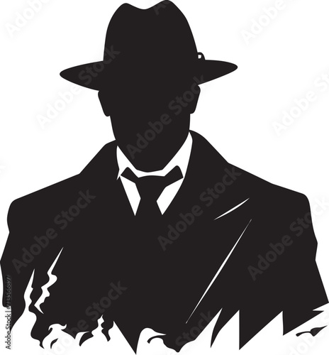 Regal Rogues Vector Icon for Mafia Elegance Tailored Ties Mafia Crest Design