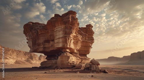 Strange rock formations in the desert of Al Ula, Saudi Arabia photo