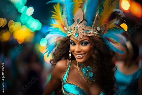 Rio Carnival Dancer in Vibrant Costume