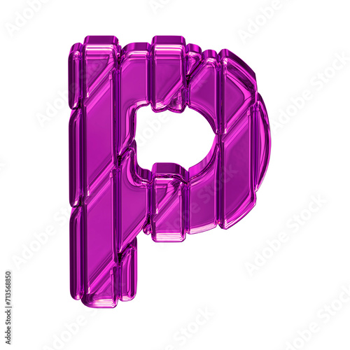 Purple symbol in a frame. letter p