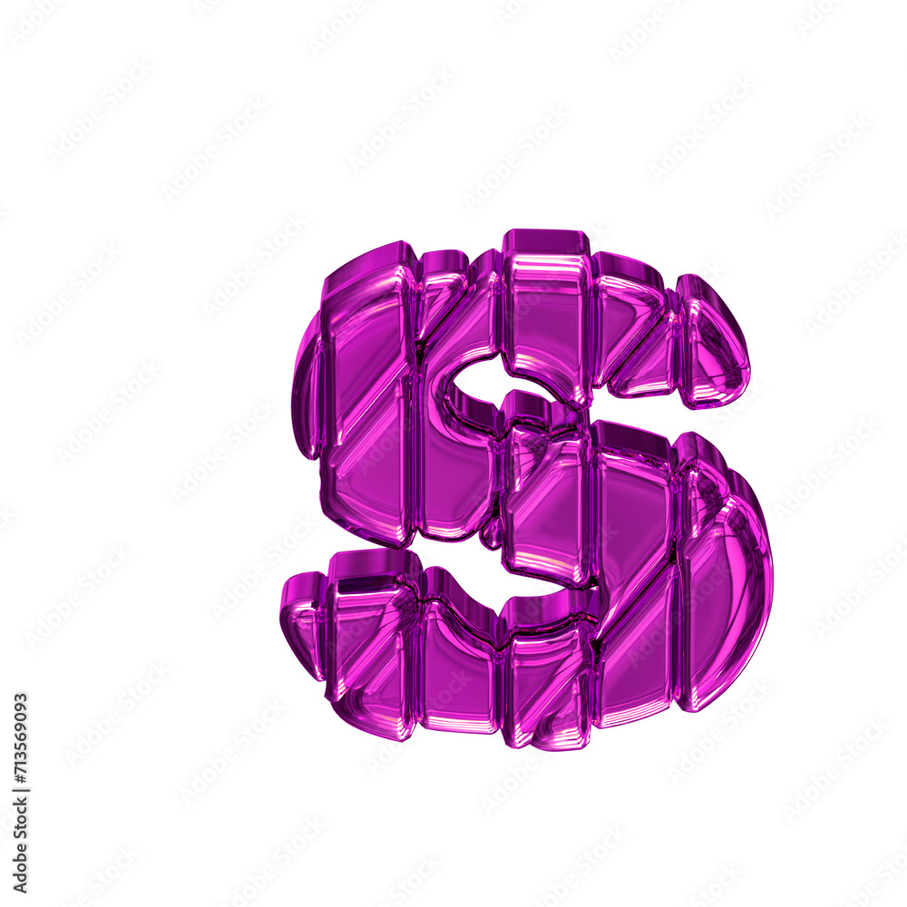 Purple symbol in a frame. letter s Purple symbol in a frame. letter s