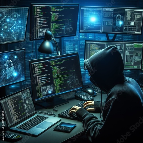 Hacker hacking cyber attack