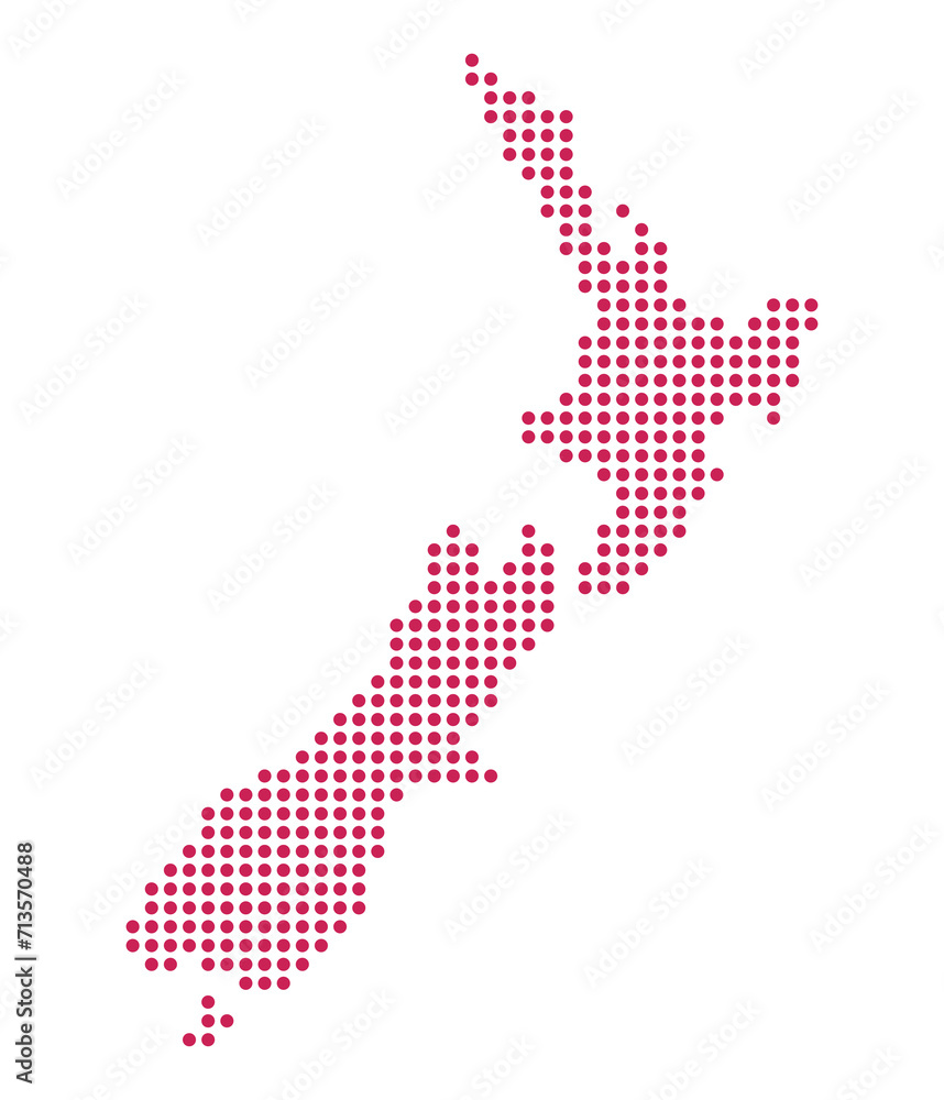 Map of New Zealand from dots