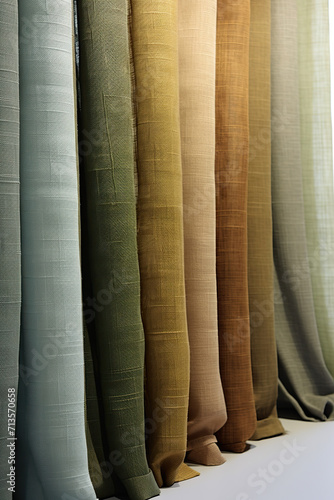 curtains of different colors in a shop window, closeup of photo © Юлия Дубина