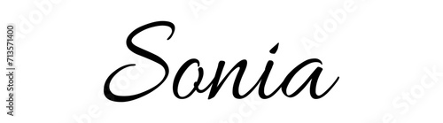 Sonia - black color - female name - ideal for websites, emails, presentations, greetings, banners, cards, books, t-shirt, sweatshirt, prints, cricut, silhouette,	