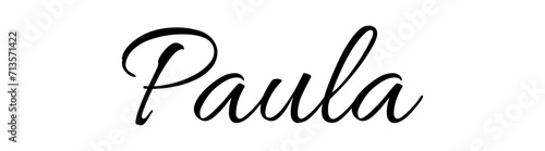 Paula - black color - female name - ideal for websites, emails, presentations, greetings, banners, cards, books, t-shirt, sweatshirt, prints, cricut, silhouette,	