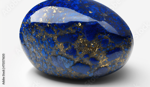 Natural raw blue lapis lazuli stones white background photo