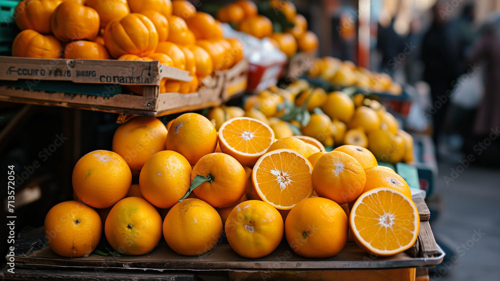 Fresh Oranges at the Street Market