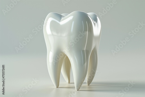 A 3D model of a white tooth 