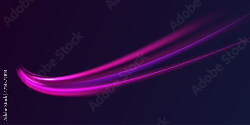 Neon color glowing lines background, high-speed light trails effect. Futuristic dynamic motion technology.