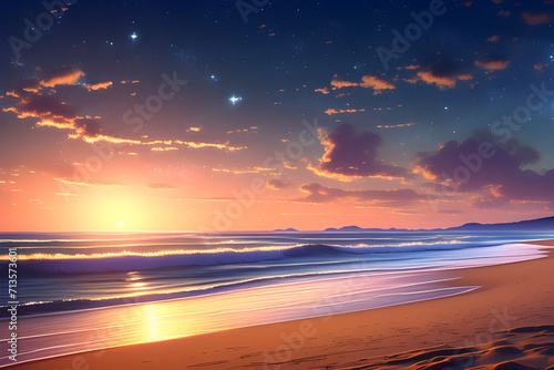 sunset over the sea © Arthur