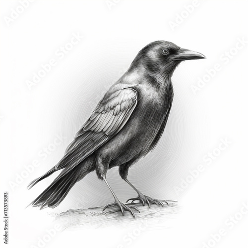 Pencil raven sketch crow animal draw image