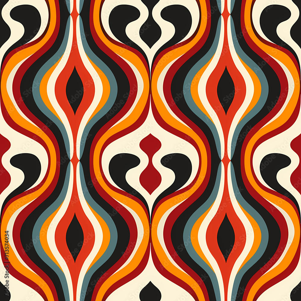 seamless pattern , 60s inspired with earth colors seamless pattern , 60s inspired with earth colors