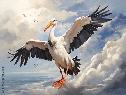 stork in flight © ArtistiKa