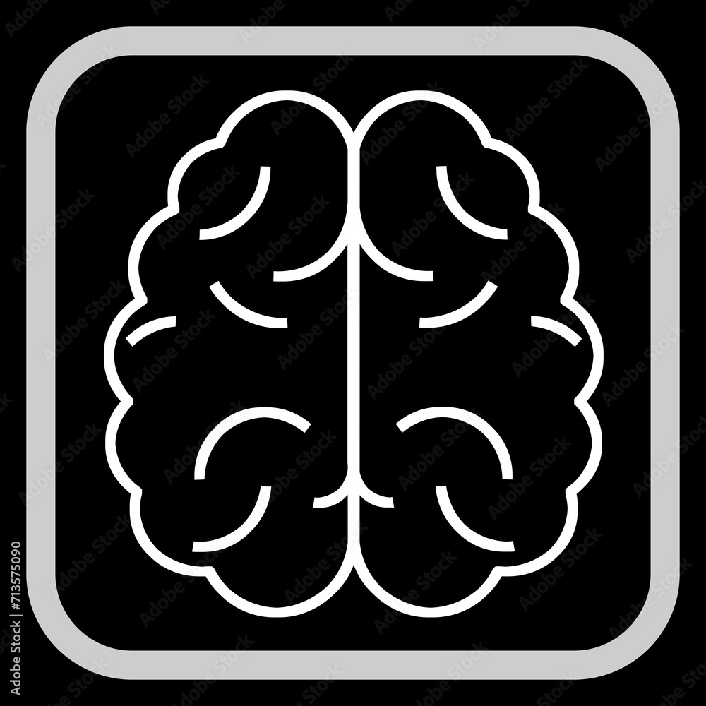 Brain in frame, illustration on black background Brain in frame, illustration on black background
