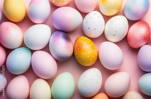 Easter Eggs in watercolors pastel colors
