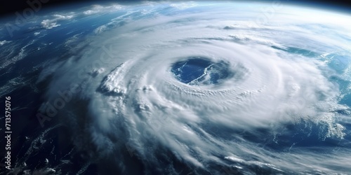 minimalistic design Super Typhoon, tropical storm, cyclone, hurricane, tornado, over ocean. Weather background. Typhoon, storm, windstorm, superstorm, gale moves to the ground photo