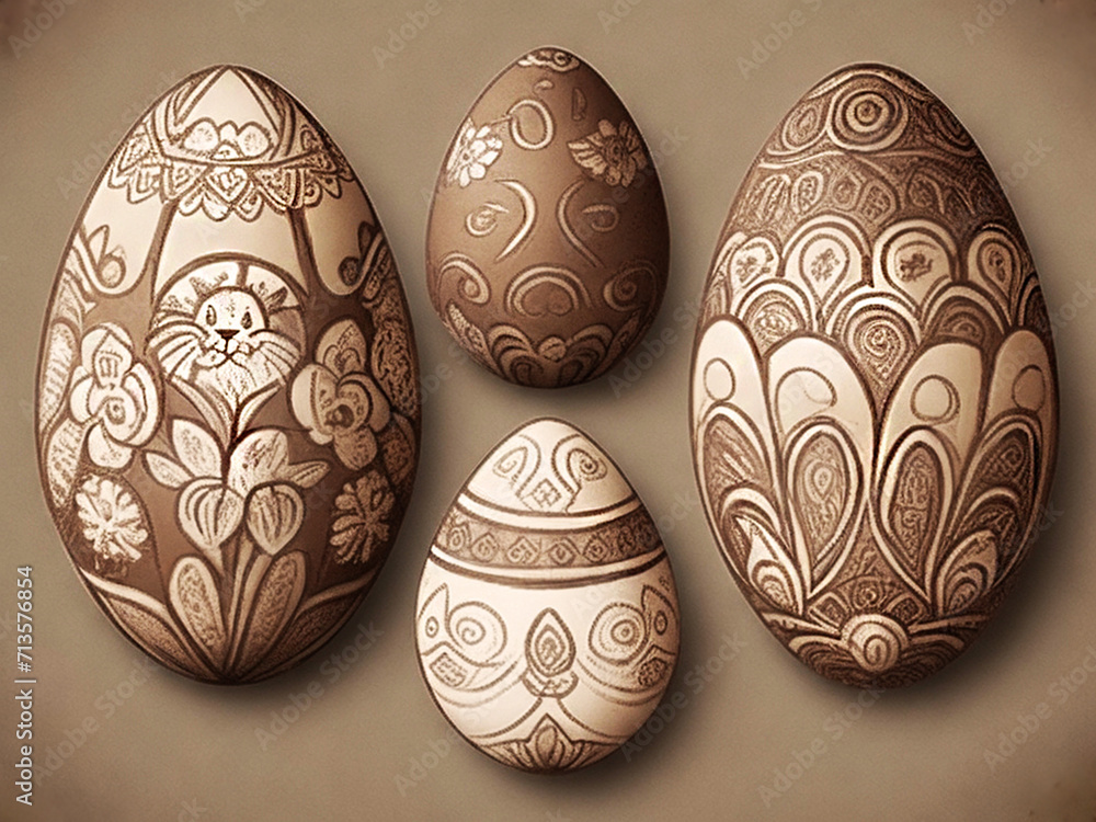 Pysanky (easter eggs) decorated in Ukrainian style Pysanky (easter eggs) decorated in Ukrainian style