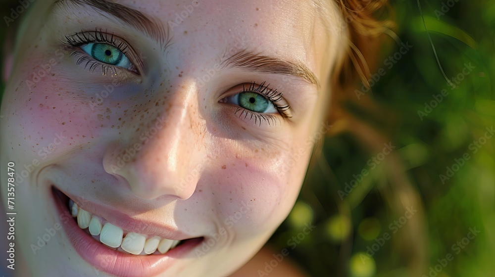 A happy little Caucasian girl with green eyes that are extremely close up. She is naturally beautiful and smiles. A happy little Caucasian girl with green eyes that are extremely close up. She is naturally beautiful and smiles.