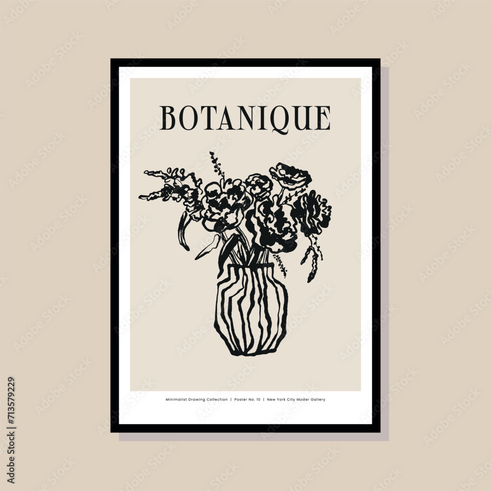 Abstract print poster design template. Hand drawn minimal design for wallpaper, wall decor, print, postcard, cover, template, banner.