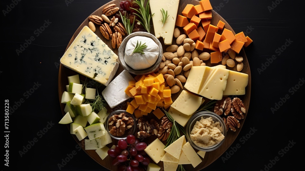 Cheese dish shown from above with several cheese cubes