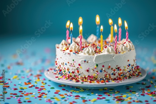 Colorful Sprinkles Birthday Cake