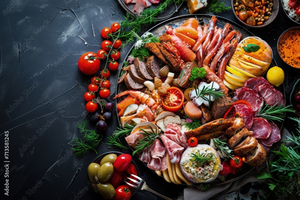 Platter of Assorted Meats and Vegetables