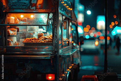 Food Truck Parked on Roadside
