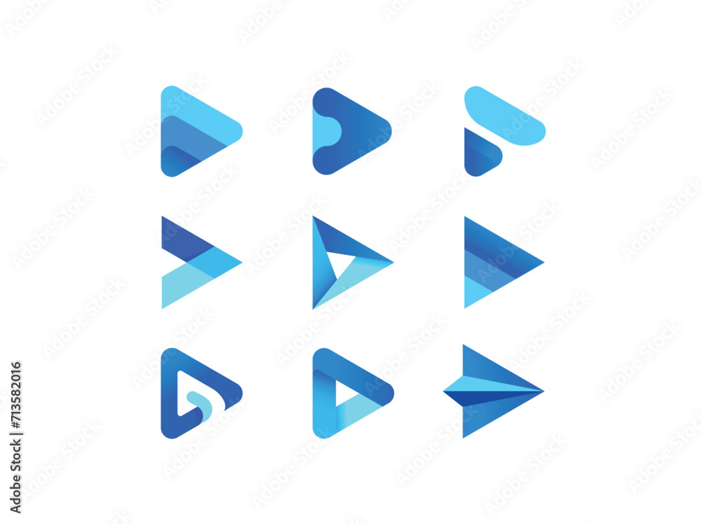 Play Logo Concept Design Element isolated on white background Play Logo Concept Design Element isolated on white background
