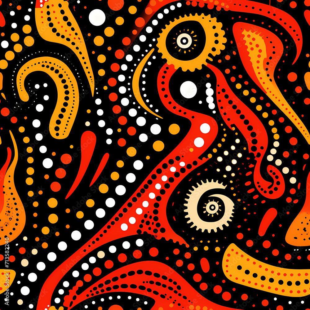 Obraz premium seamless pattern, dots of red and yellow