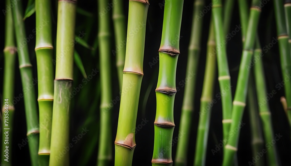 Fototapeta premium bamboo forest macro with black background