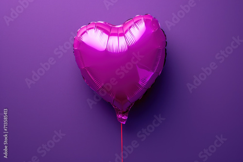 Vibrant Neon Heart Balloon in Light Maroon Hues