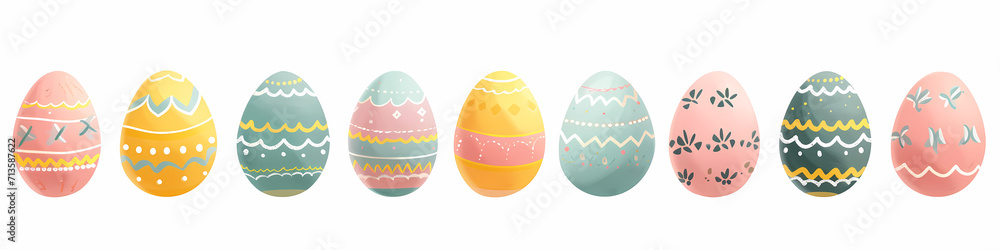 Easter Egg Banner or Footer, repeating tile Easter Egg Banner or Footer, repeating tile