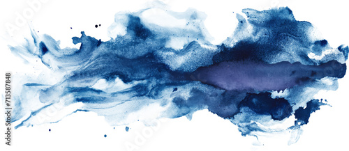Blue messy watercolor stain.