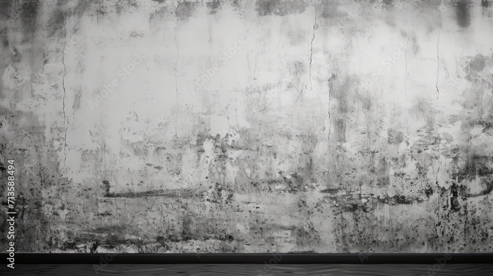 Fototapeta premium black and white grunge rough vintage distressed wall, full of cracks, very old, almost collapsed but still sturdy, 