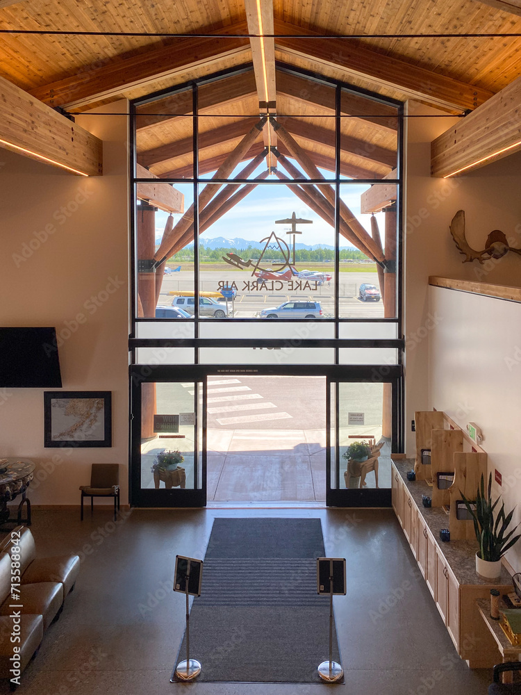 Anchorage, Alaska May 20, 2023 Lake Clark Air Services at Merrill Field Airport. Alaska