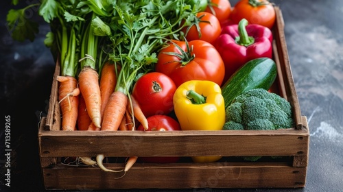 Vegetables in a basket. Mixed vegetables in a basket.