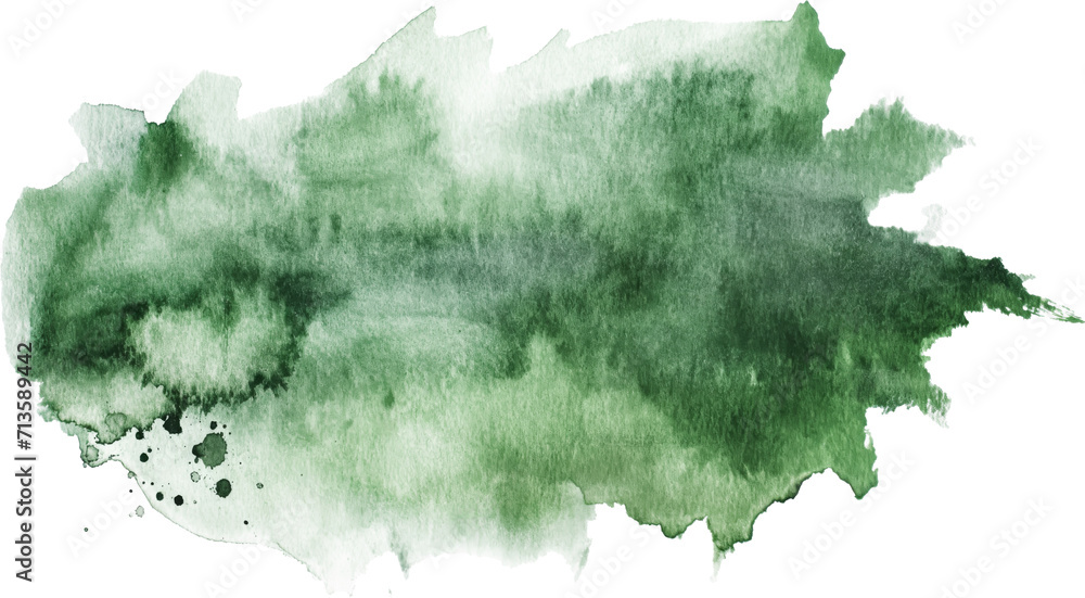 green watercolor stain texture element for design - obrazy, fototapety, plakaty 