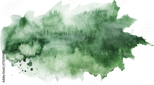 green watercolor stain texture element for design