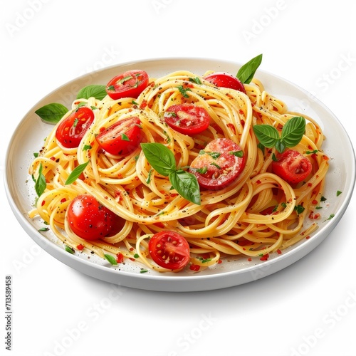 Spaghetti with tomato sauce. Vegetable Spaghetti 