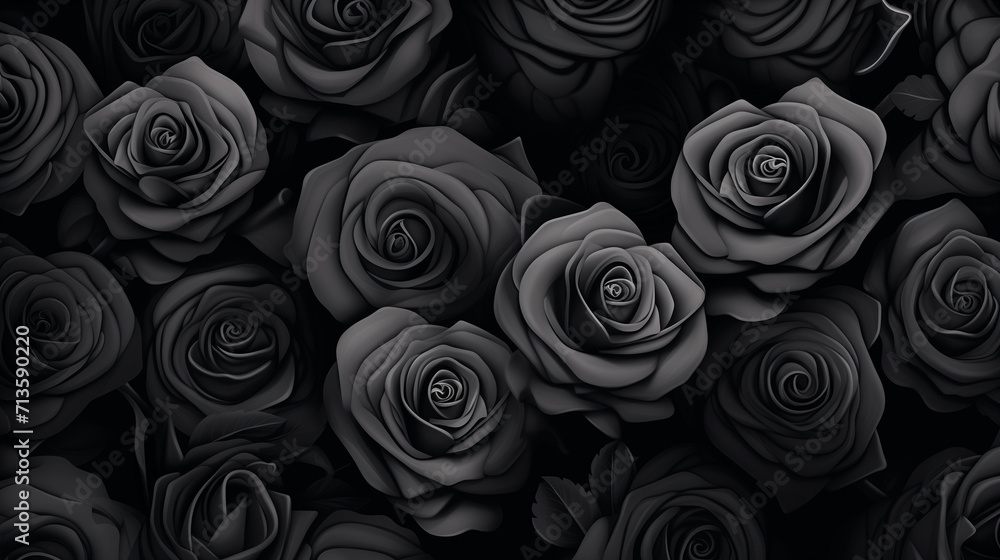 Black roses background. greeting card with roses, Heart of Roses, Valentine's Day Black roses background. greeting card with roses, Heart of Roses, Valentine's Day