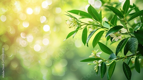 Close-up of Tree With Leaves and Flowers