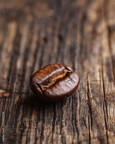 Close-Up of Coffee Bean on Wooden Table