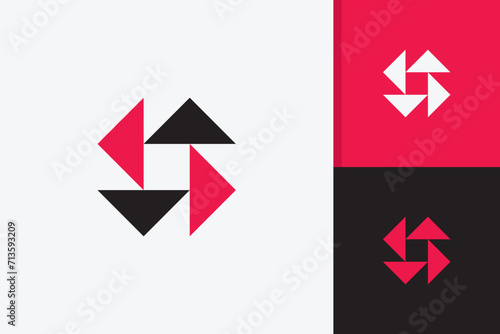 triangular letter s logo design vector template photo