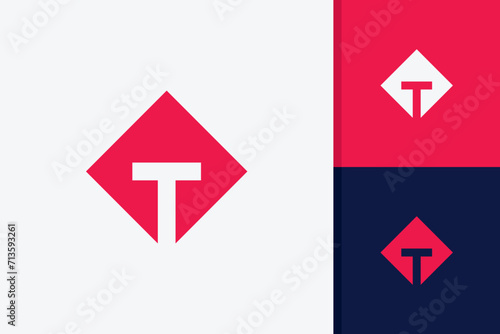 letter t square logo design icon vector template photo